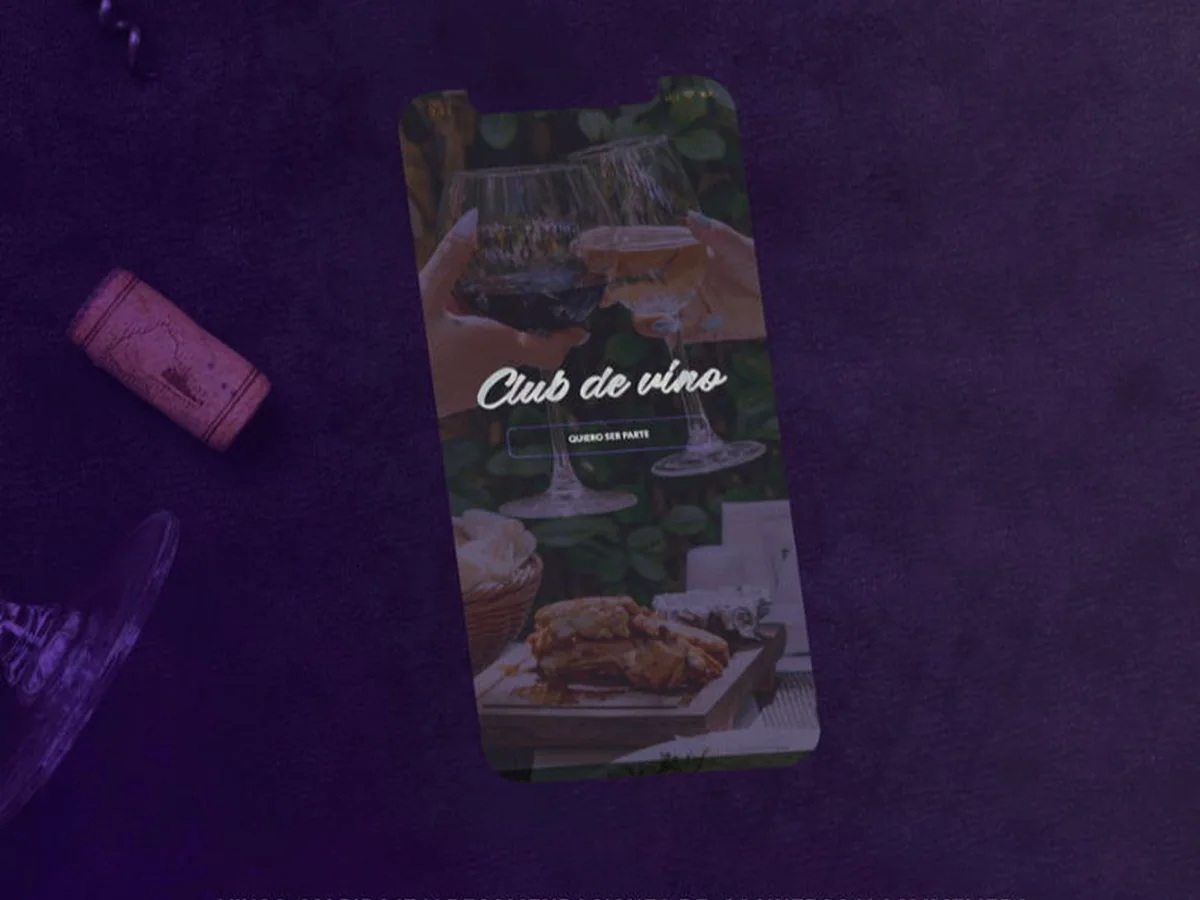 Pantalla de inicio de la app Club de Vino