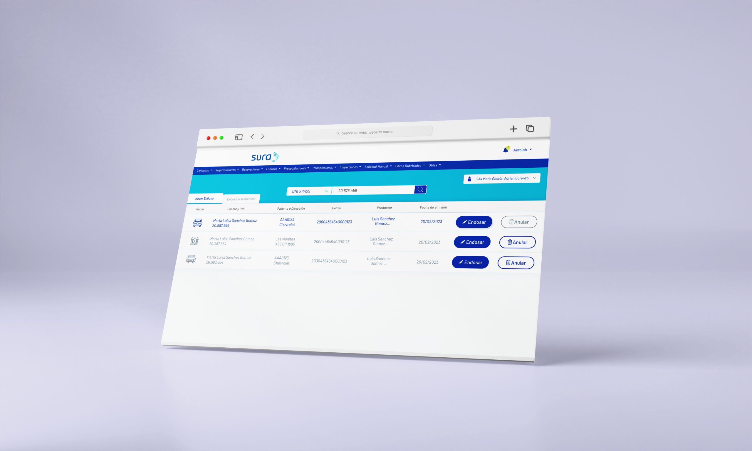 Plataforma SURA endosos